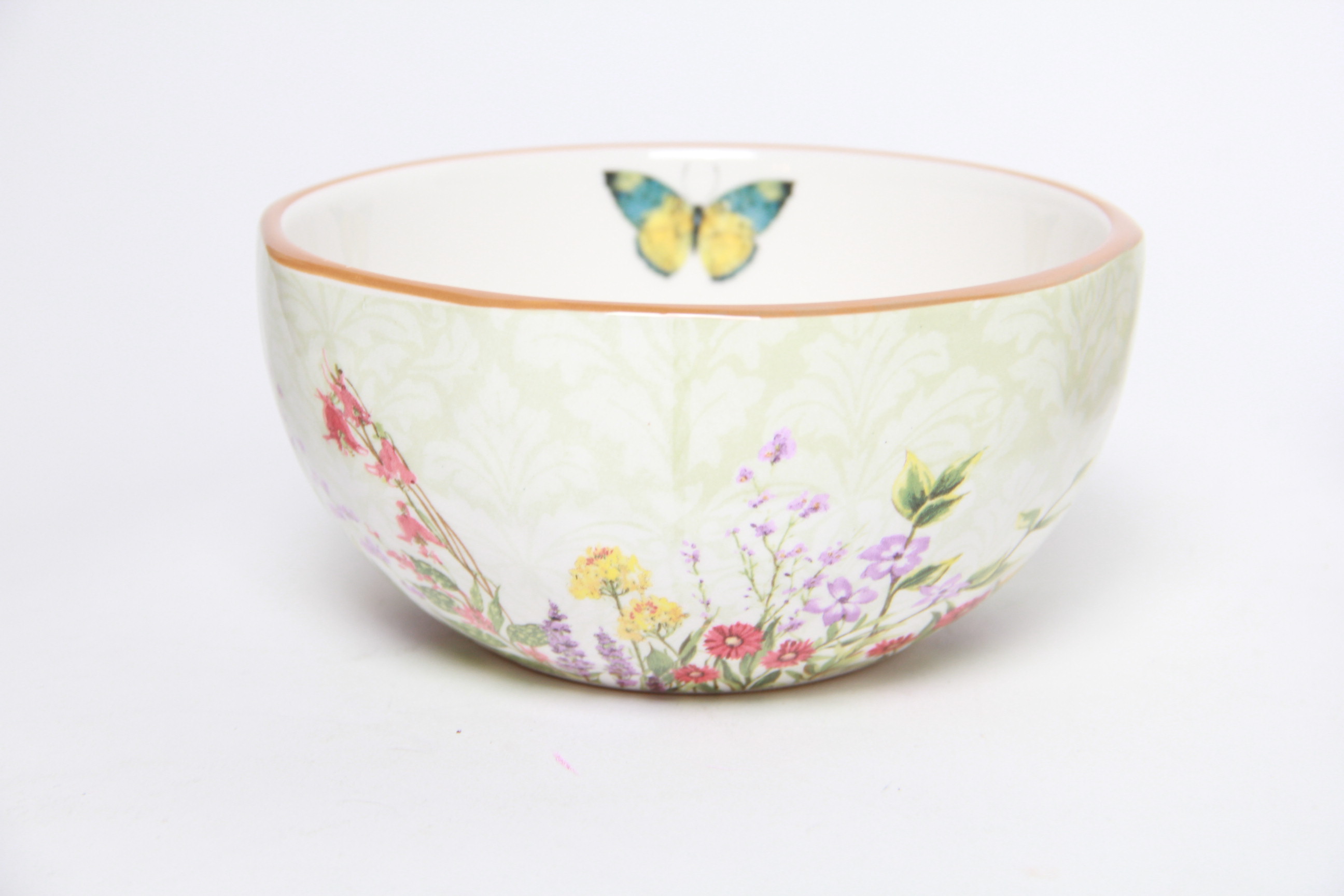 Ceramic Bowls and Plates Featuring Essex Collection "Oriole's Nest/Cherry Tree" Pattern