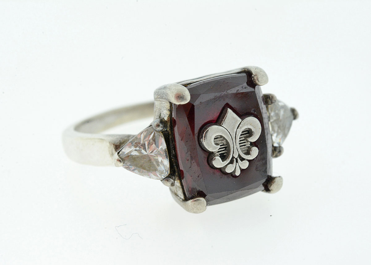 Two Sterling Silver and Gemstone Cocktail Rings