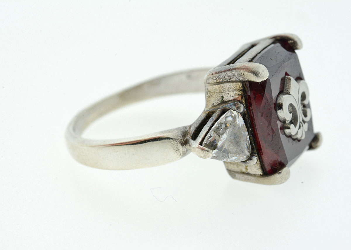 Two Sterling Silver and Gemstone Cocktail Rings