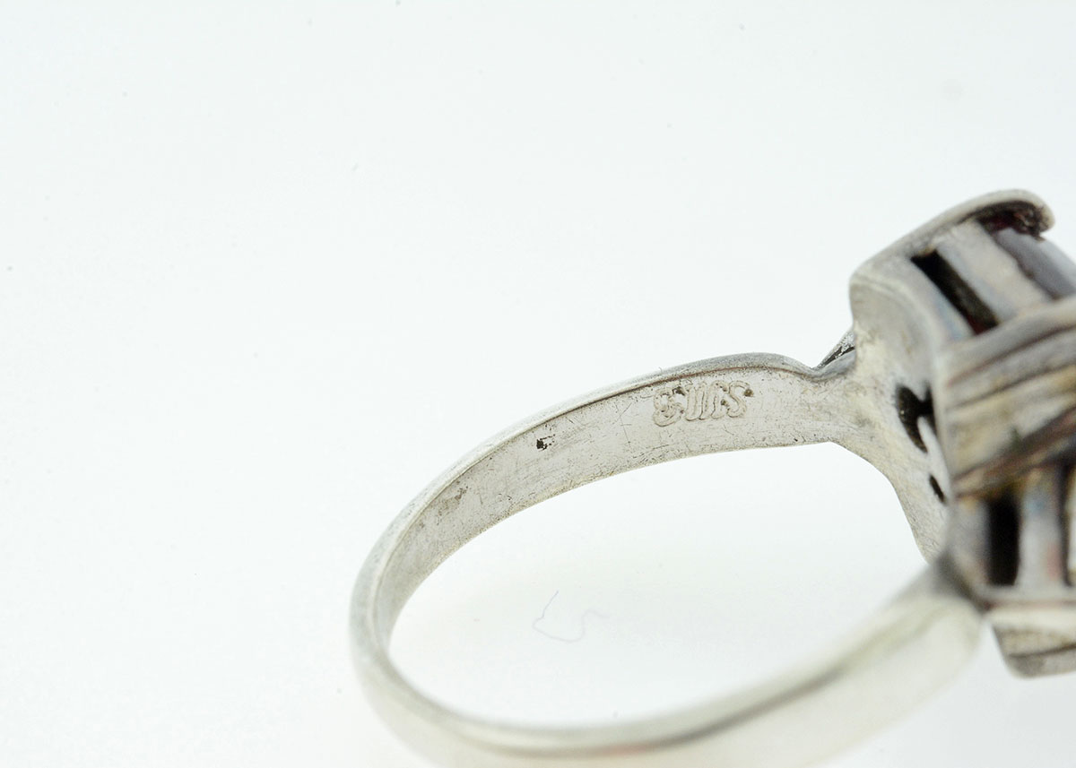 Two Sterling Silver and Gemstone Cocktail Rings