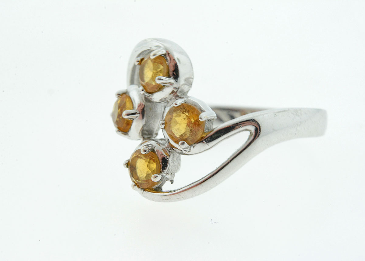 Two Sterling Silver and Gemstone Cocktail Rings