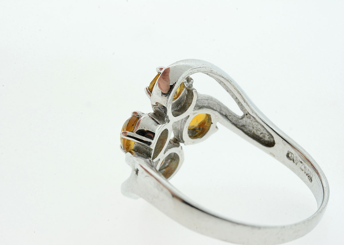 Two Sterling Silver and Gemstone Cocktail Rings