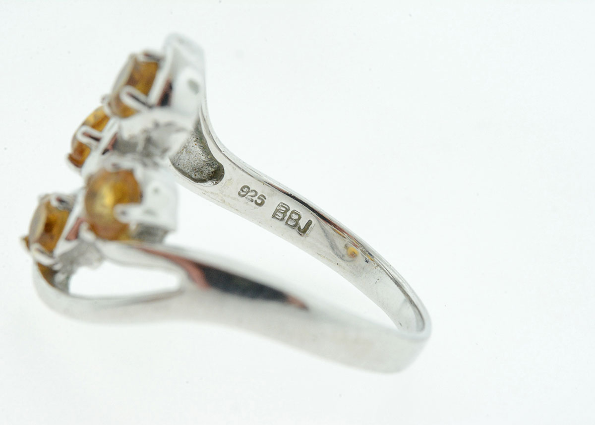 Two Sterling Silver and Gemstone Cocktail Rings