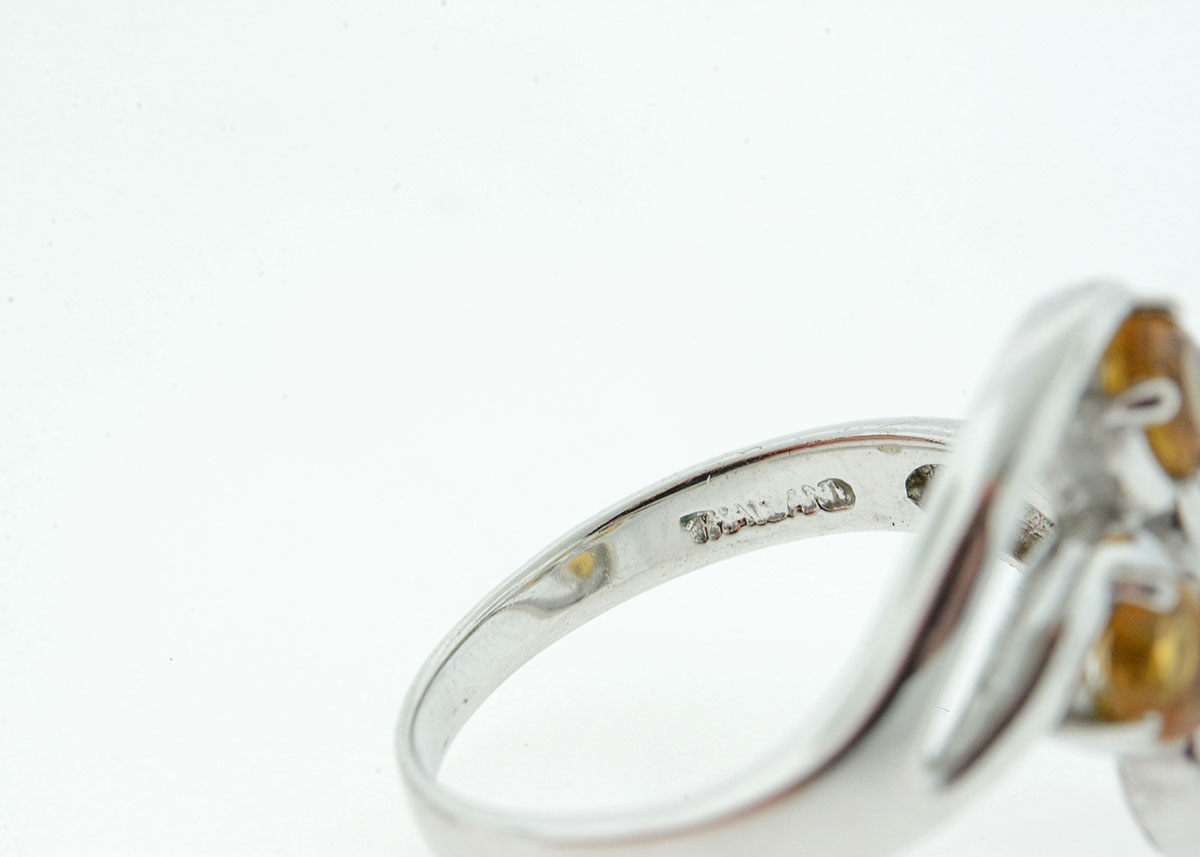 Two Sterling Silver and Gemstone Cocktail Rings