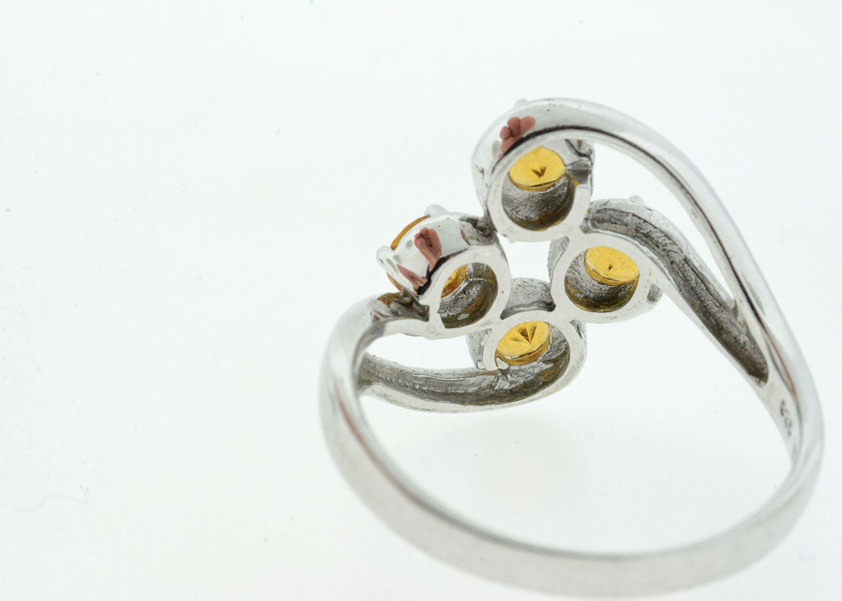 Two Sterling Silver and Gemstone Cocktail Rings