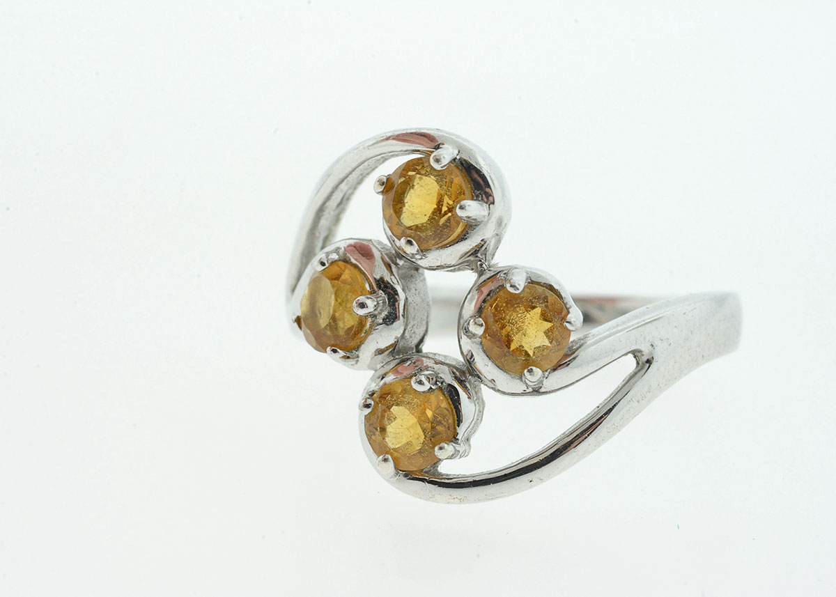 Two Sterling Silver and Gemstone Cocktail Rings