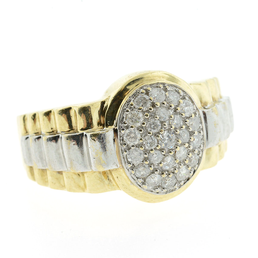Men's Gold and Diamond Rolex Style Ring