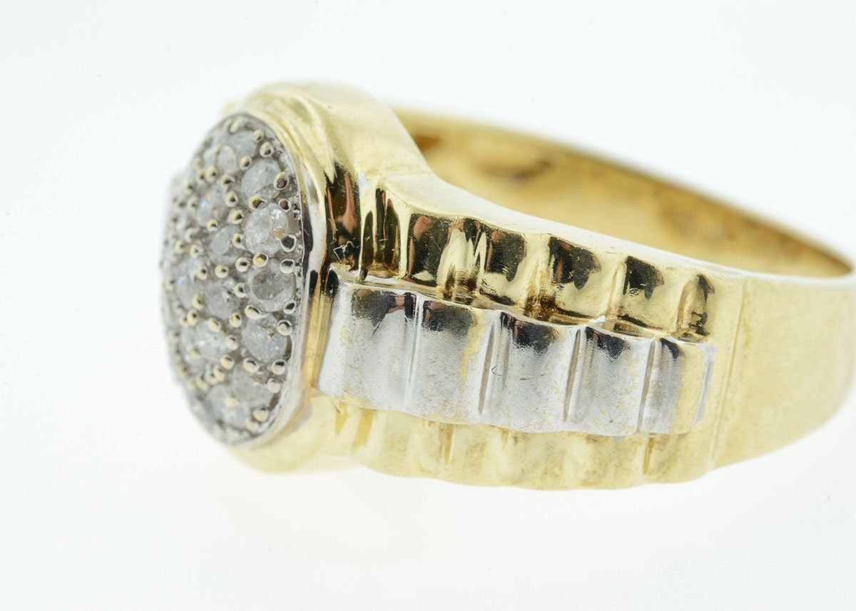 Men's Gold and Diamond Rolex Style Ring