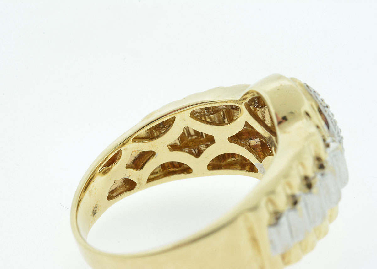 Men's Gold and Diamond Rolex Style Ring
