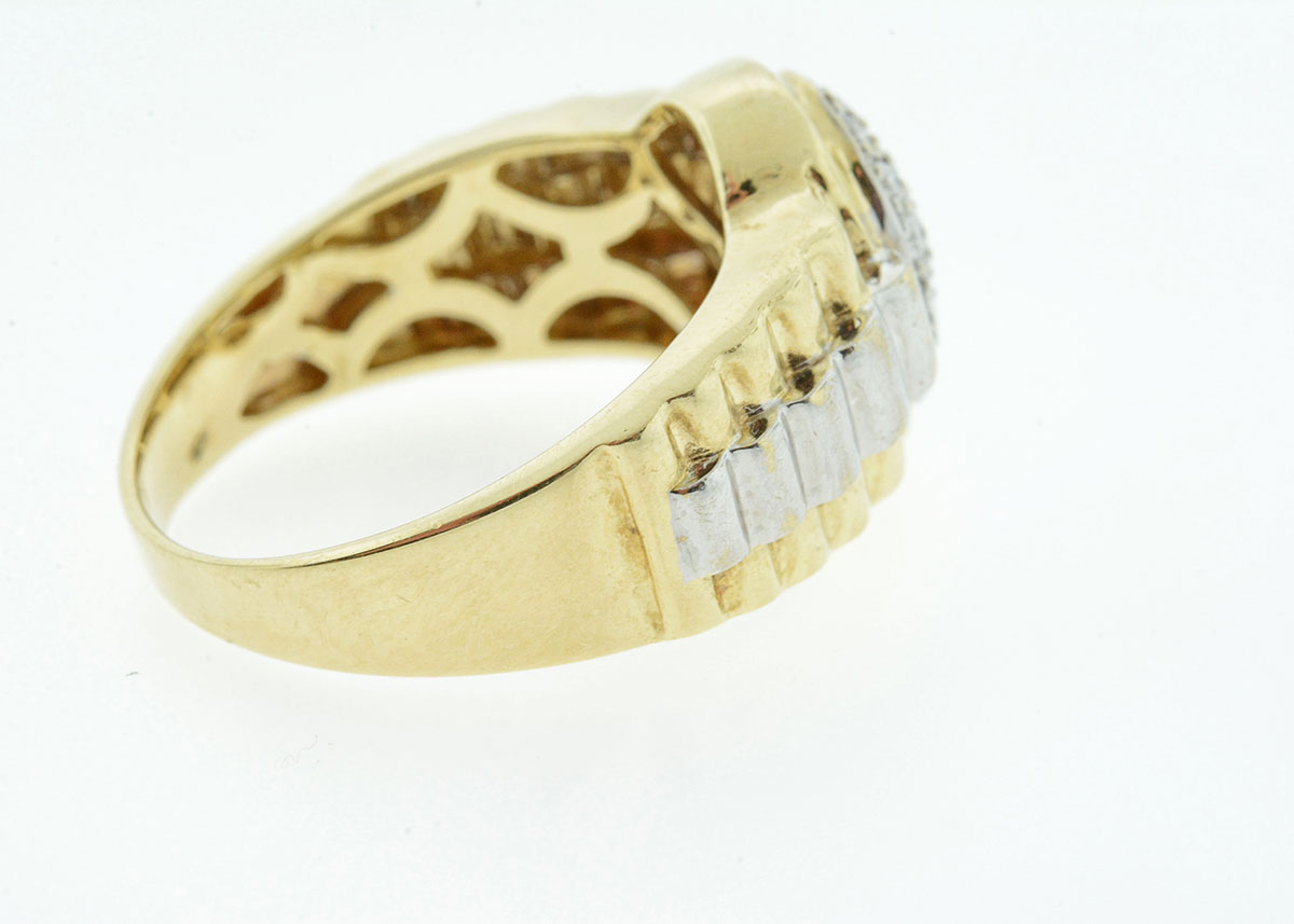 Men's Gold and Diamond Rolex Style Ring