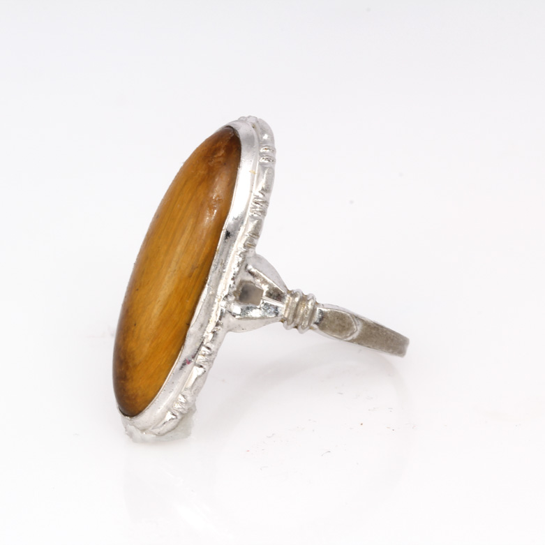 Pair of Tiger's Eye Sterling Silver Rings