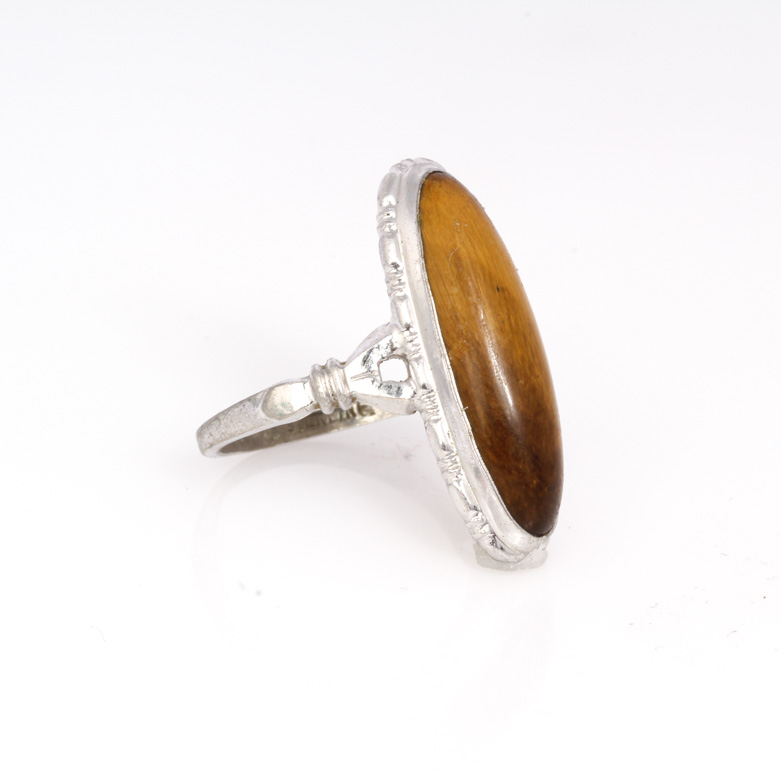 Pair of Tiger's Eye Sterling Silver Rings