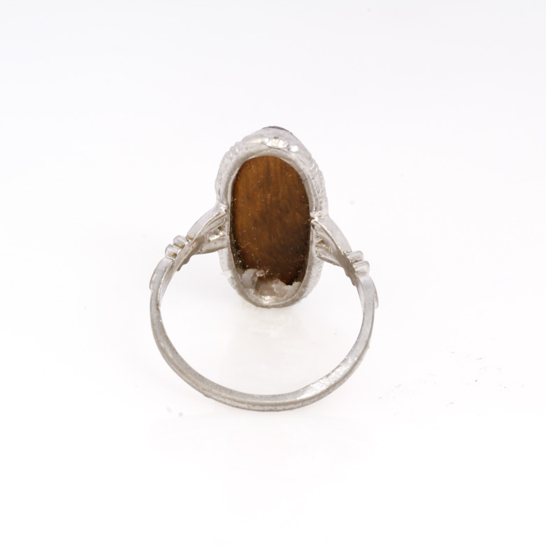 Pair of Tiger's Eye Sterling Silver Rings