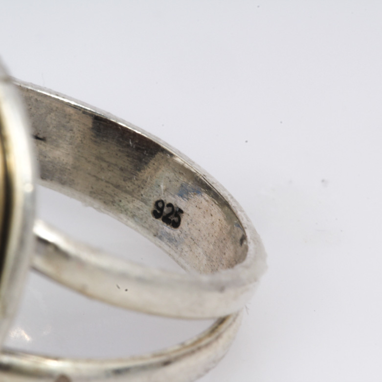 Pair of Tiger's Eye Sterling Silver Rings