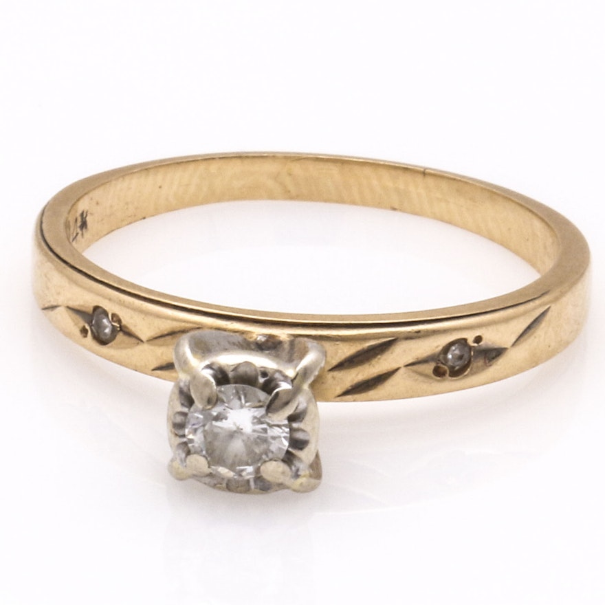 14K Yellow Gold Diamond Ring