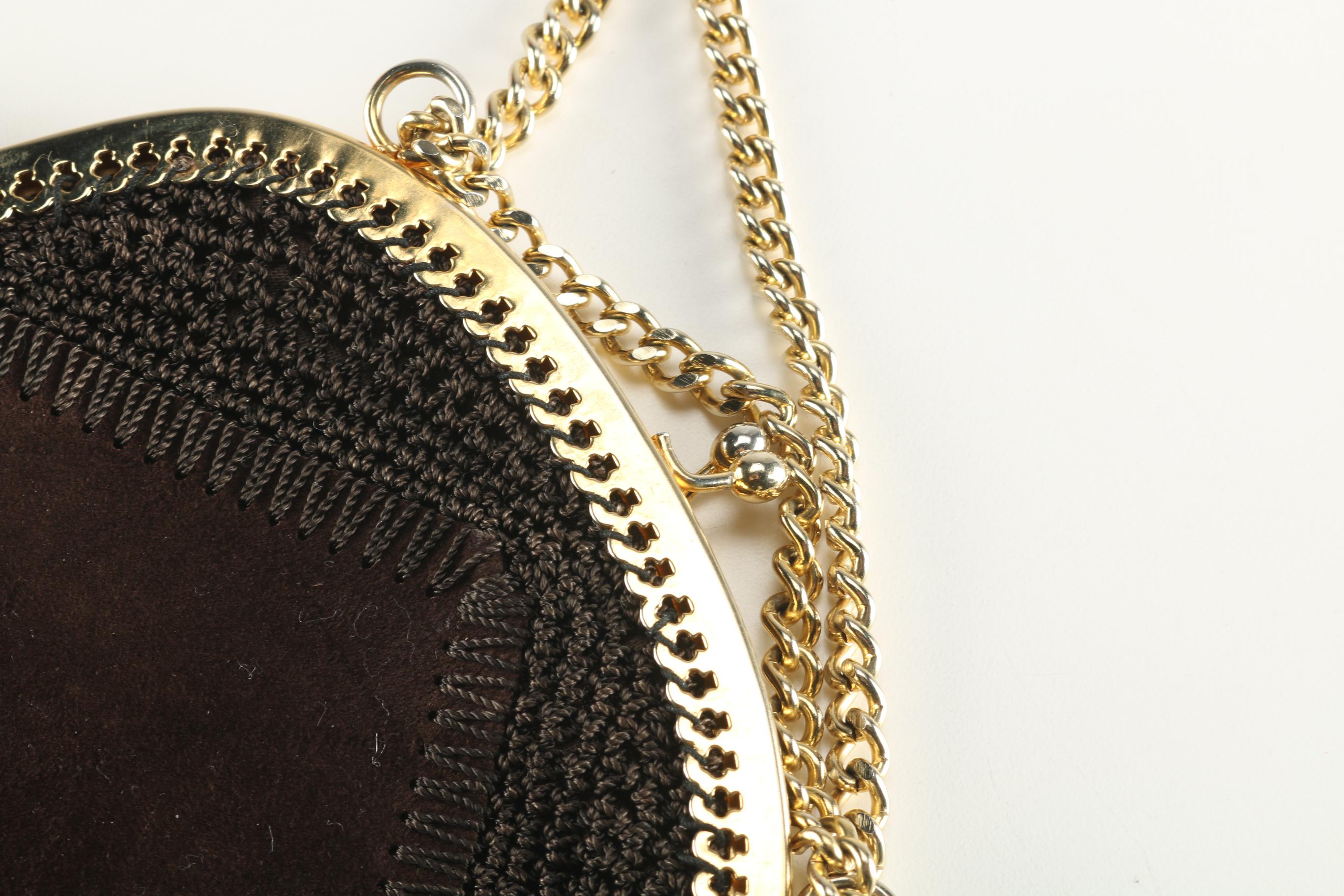 Italian Suede and Crocheted Purse by Solar