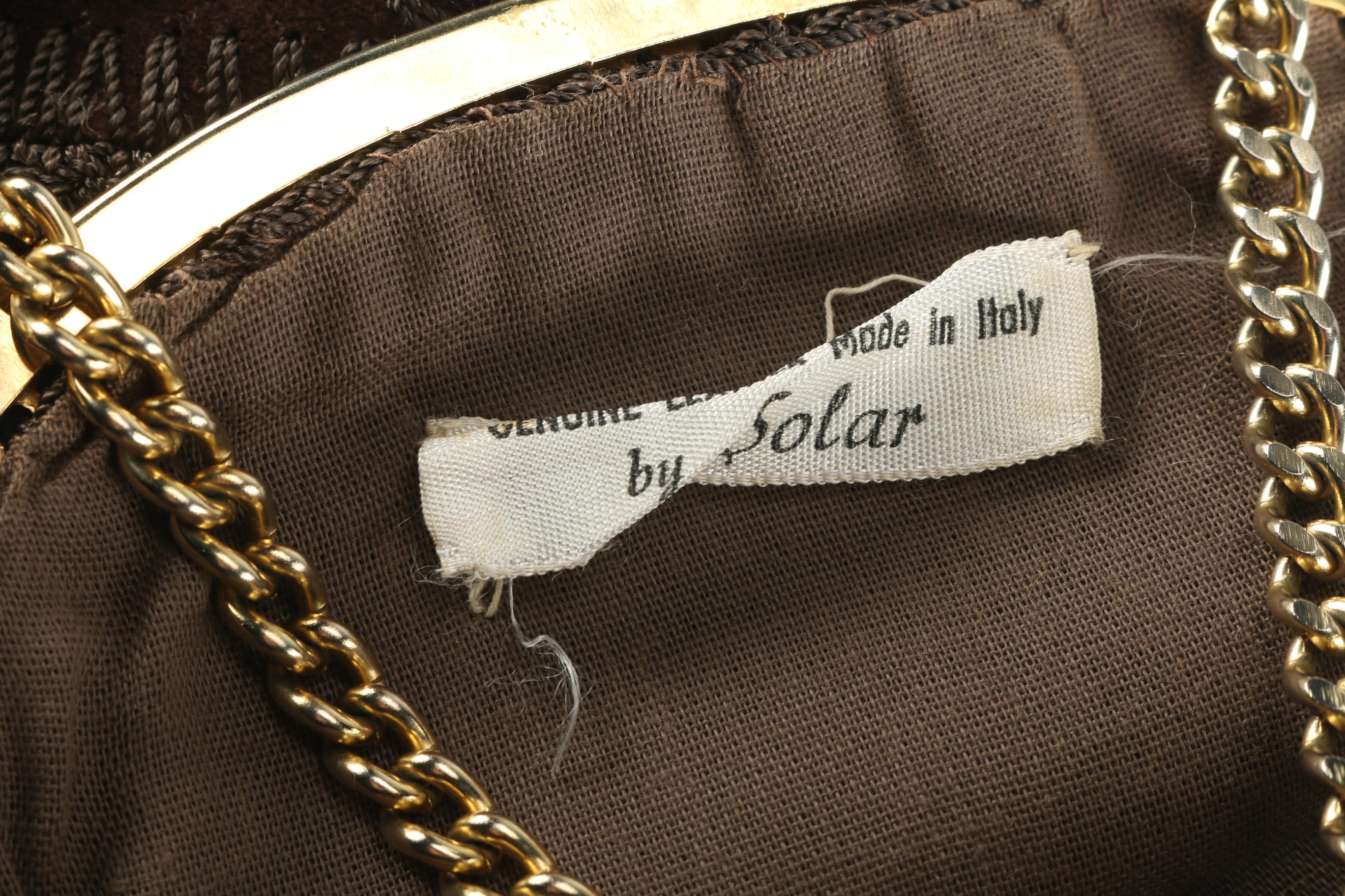 Italian Suede and Crocheted Purse by Solar