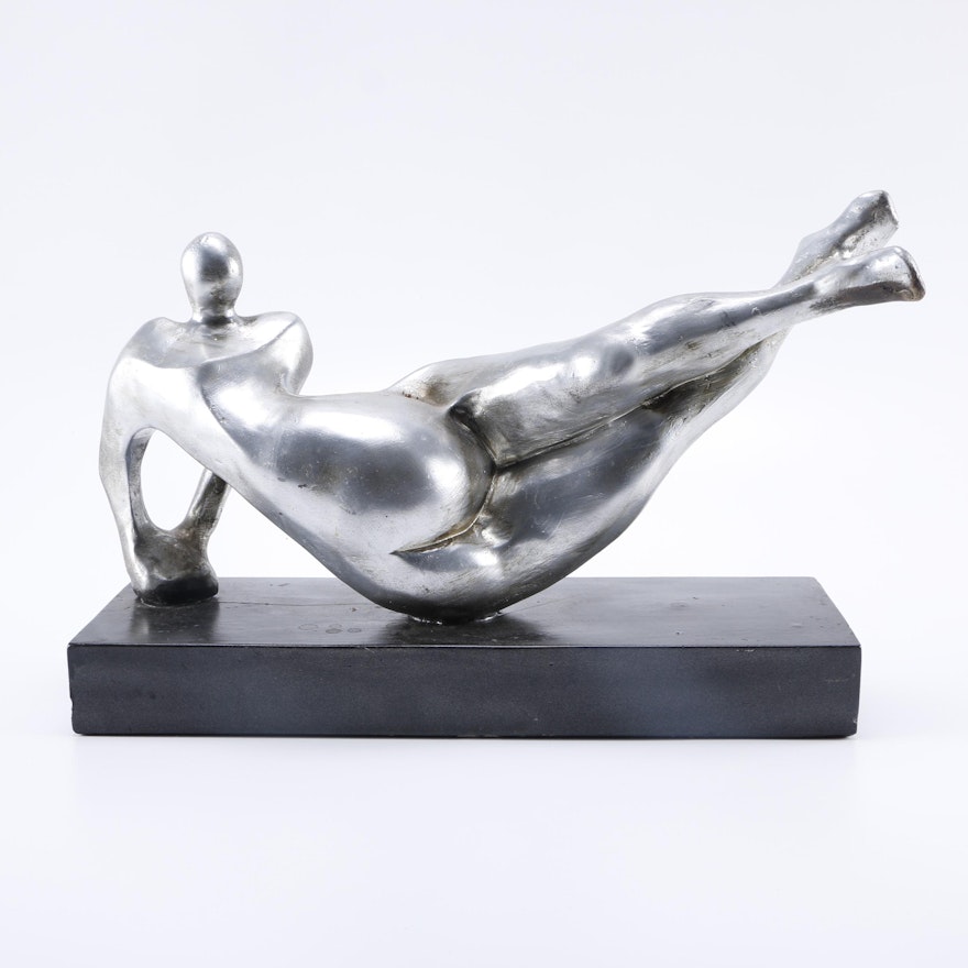 Attila Tivadar Cast Stone Sculpture "Modern Yoga"