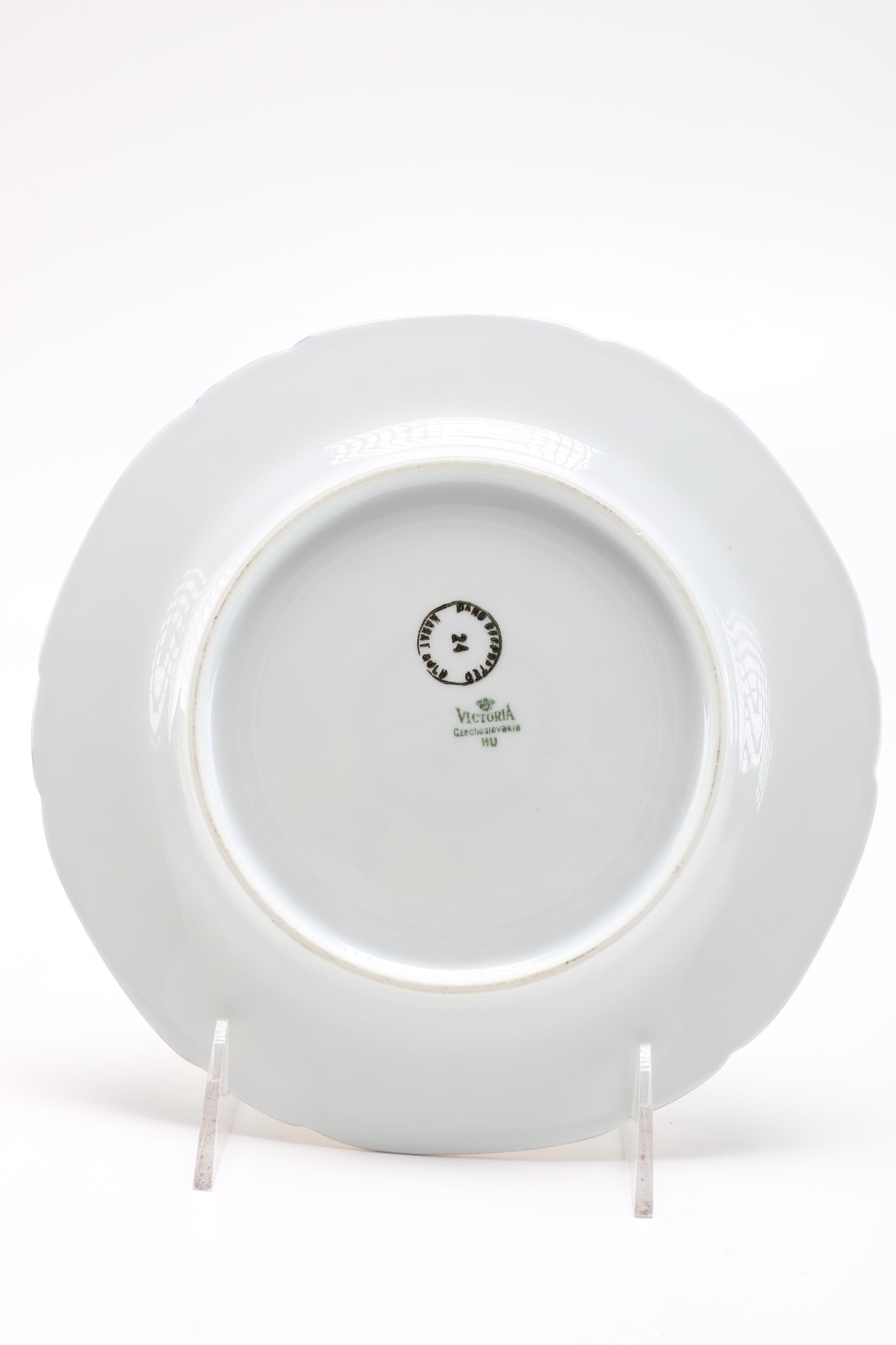 Victoria Czechoslovakia Le Mieux Style Salad Plates Circa 1940s