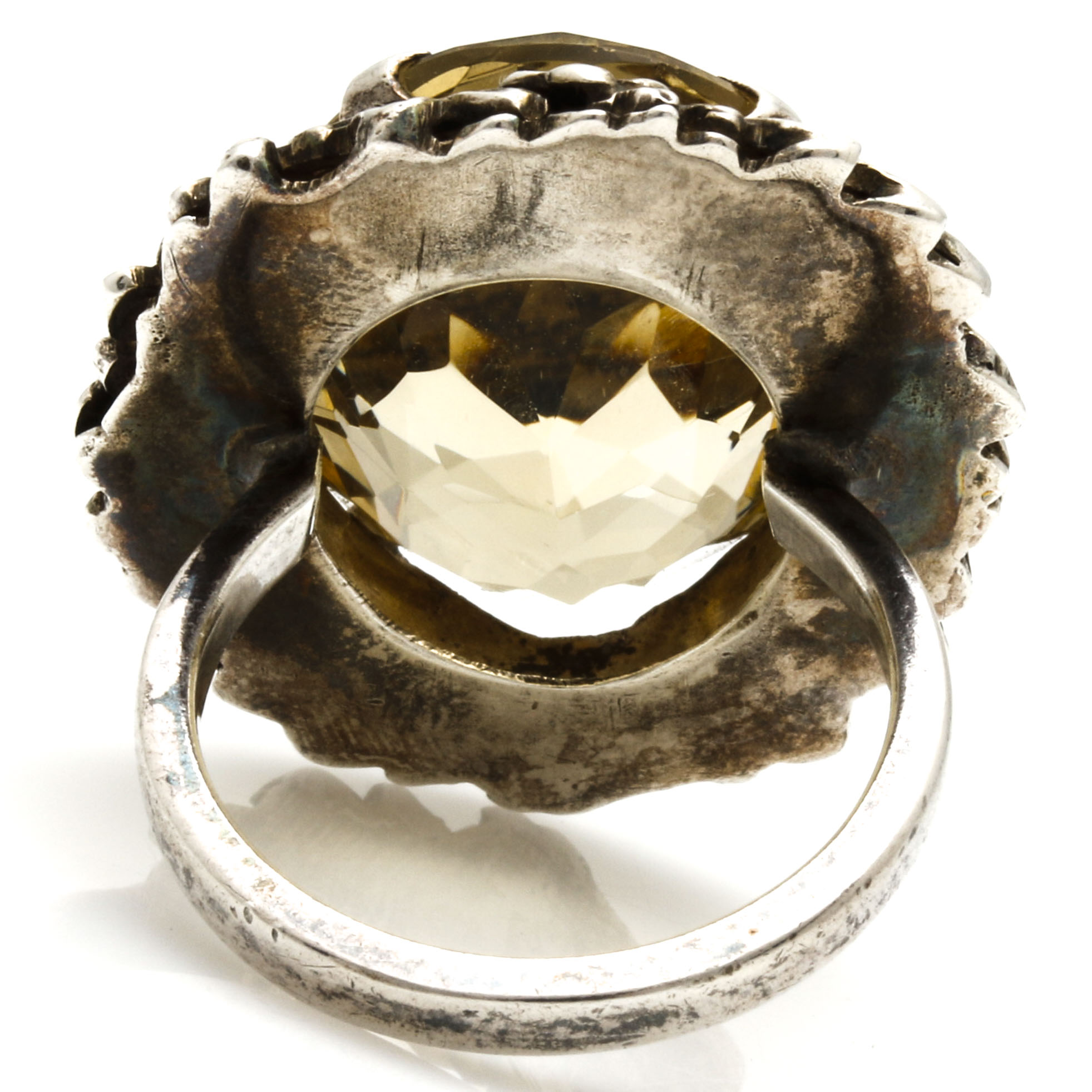 Sterling Silver Citrine Floral Ring