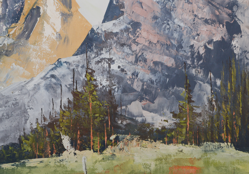 H. Sberser Signed Original Oil Painting of a Mountain Landscape