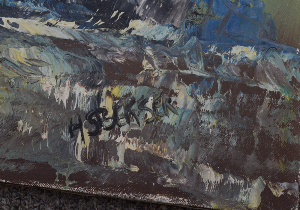 H. Sberser Signed Original Oil Painting of a Mountain Landscape