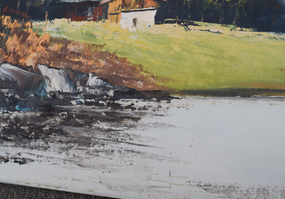 H. Sberser Signed Original Oil Painting of a Mountain Landscape