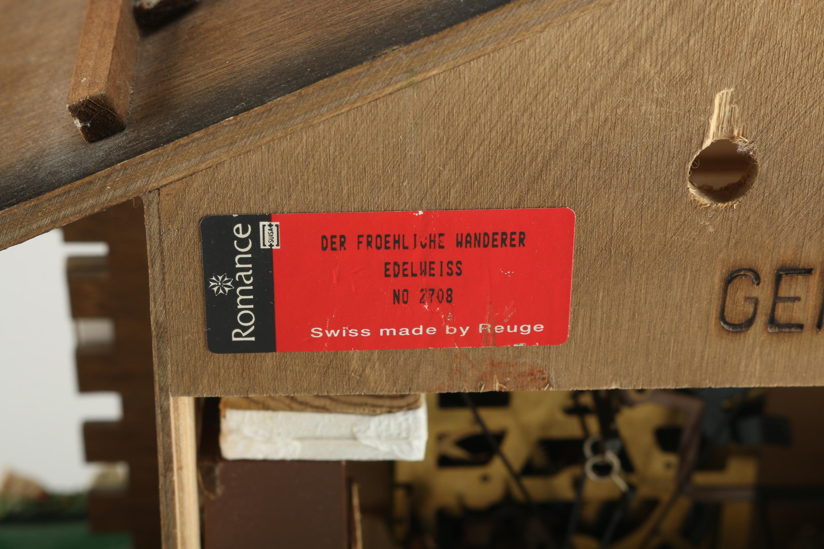 Romance German and Swiss Musical Cuckoo Clock