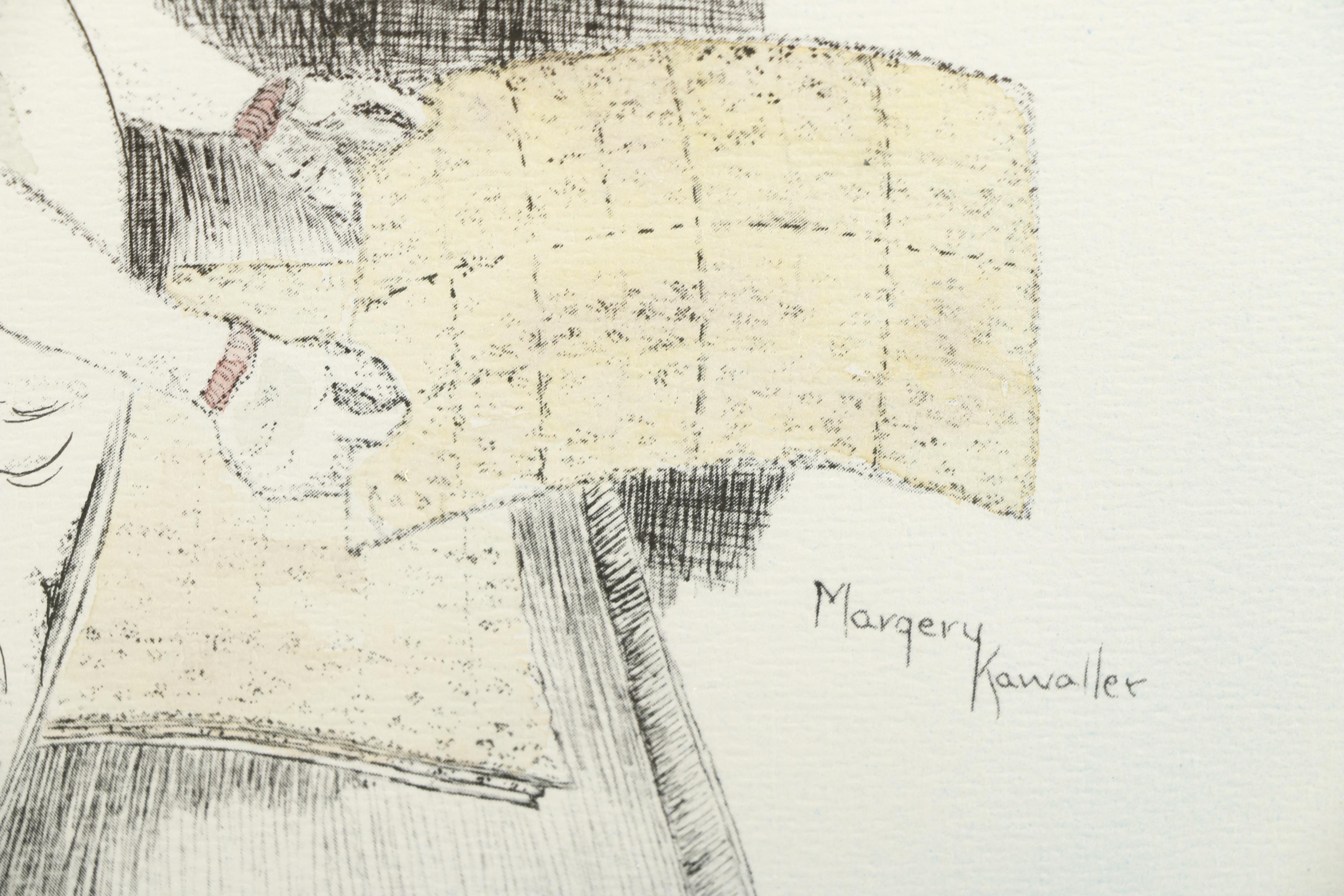 Margery Kawaller Limited Edition "Matzah Baker" Offset Lithograph