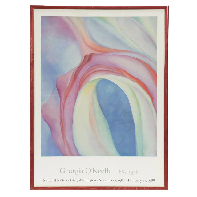 Vintage 1988 Poster for Georgia O'Keeffe Exhibition at National Gallery of Art, Washington