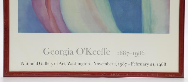 Vintage 1988 Poster for Georgia O'Keeffe Exhibition at National Gallery of Art, Washington