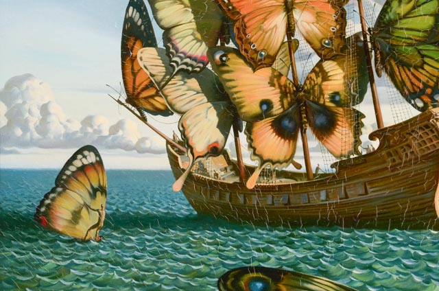 Vladimir Kush Signed Limited Edition Offset Lithograph on Canvas "Departure of the Winged Ship"