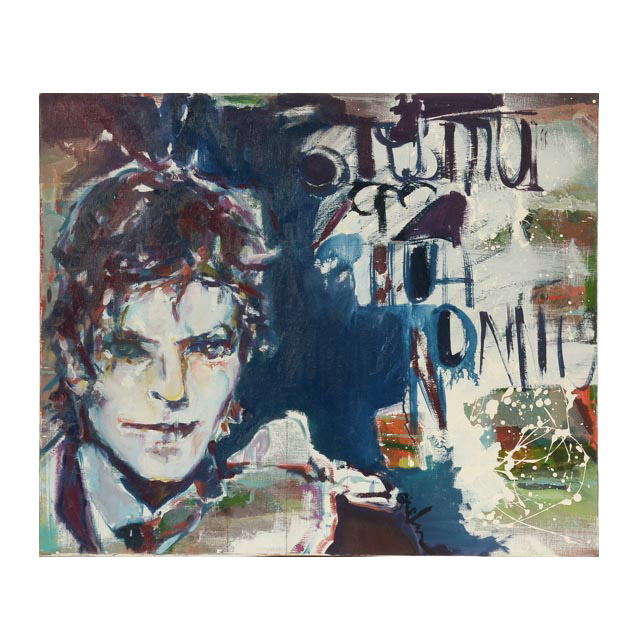 Signed Original 1981 Acrylic on Canvas "David Bowie: Changes II"