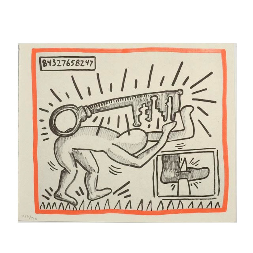 Keith Haring Limited Edition Print from "Against All Odds: 20 Drawings - Oct. 3 1989"