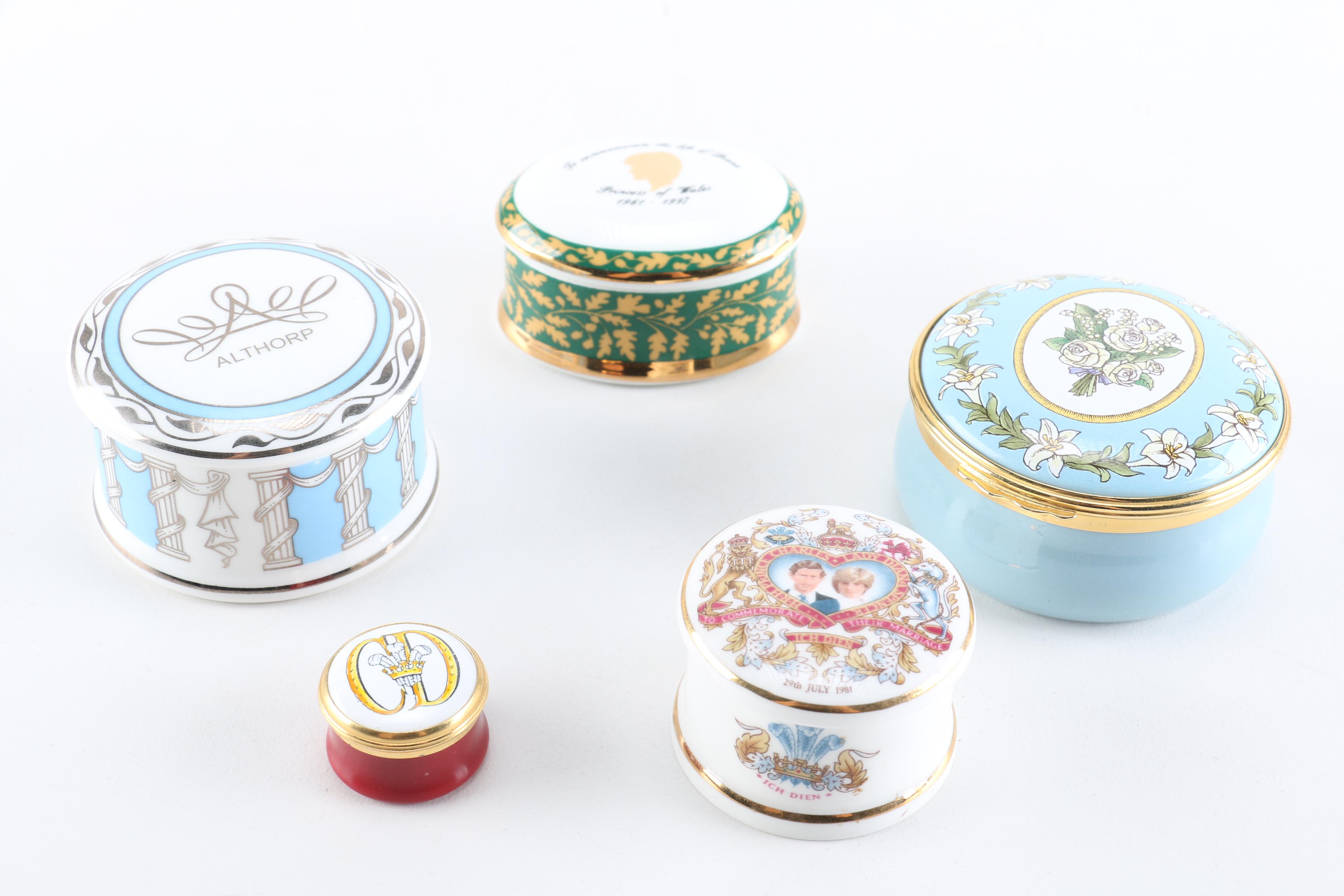 Commemorative Princess Diana Collectible China Pill Boxes