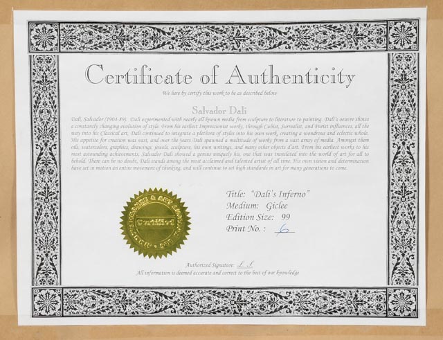 Giclée after Salvador Dalì "Dali's Inferno - Tarot the Magician"