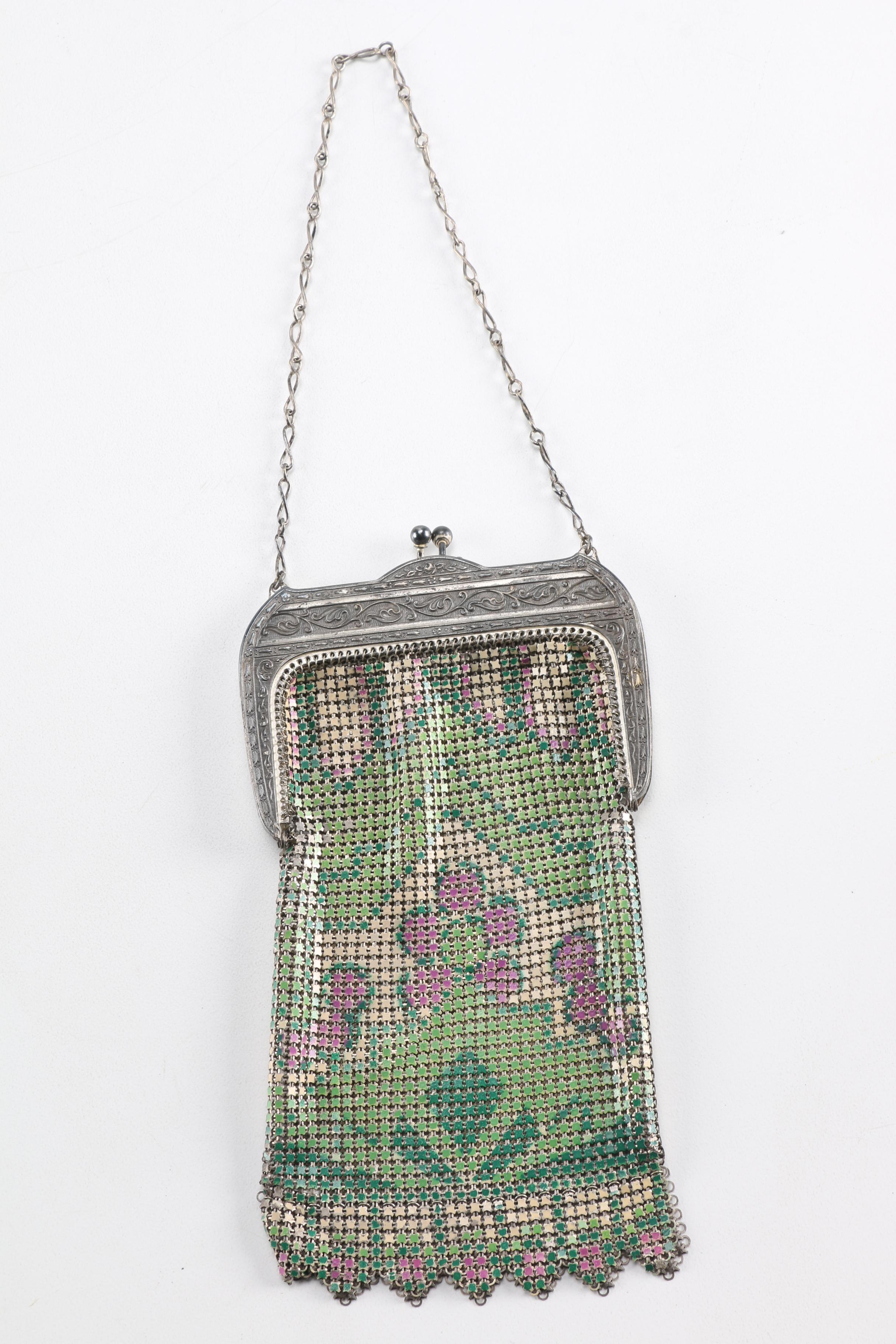 Three Vintage Art Deco Style Flapper Mesh Purses Including Whiting and Davis