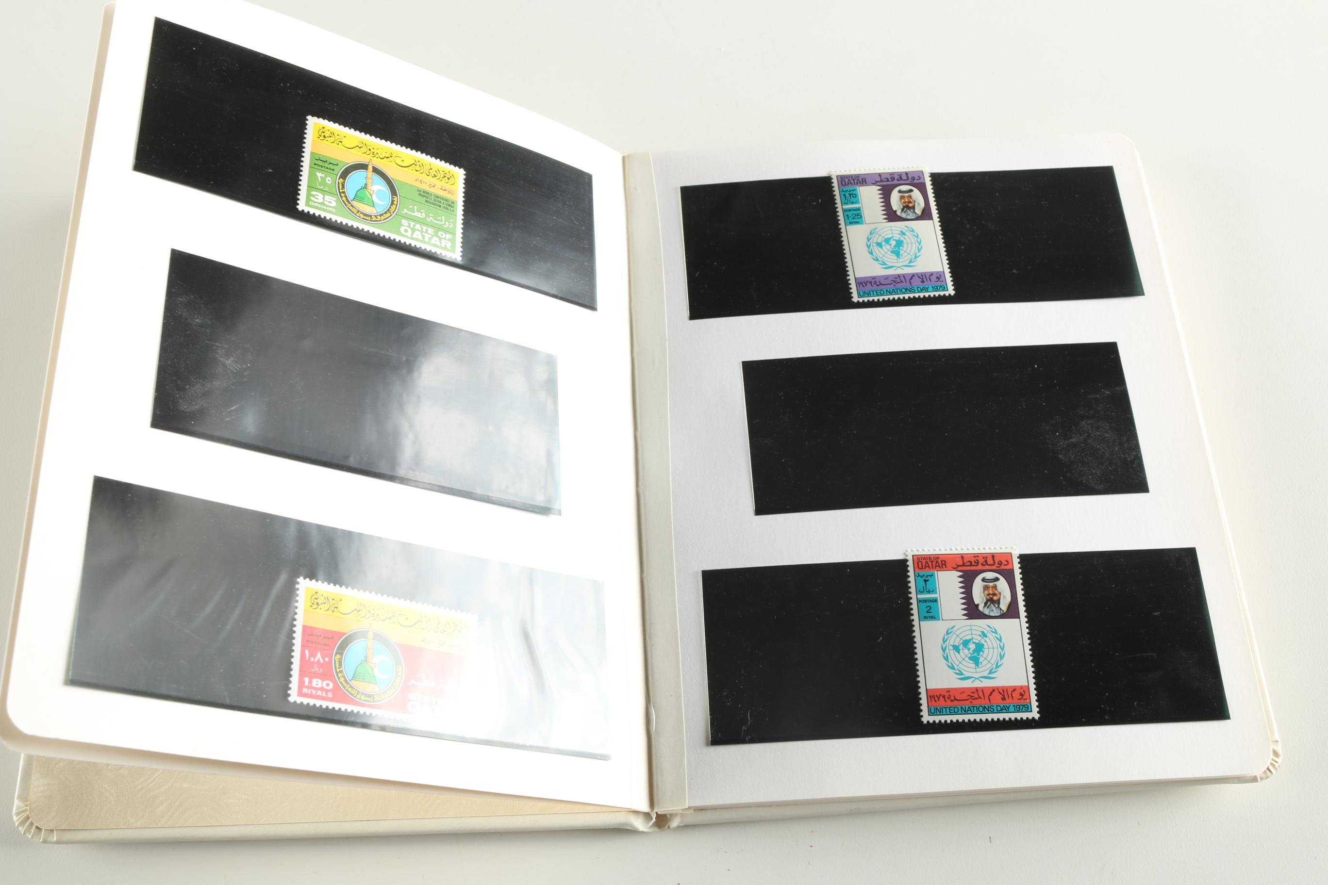 Khalifa bin Hamad al Thani Stamps and Signed Photograph