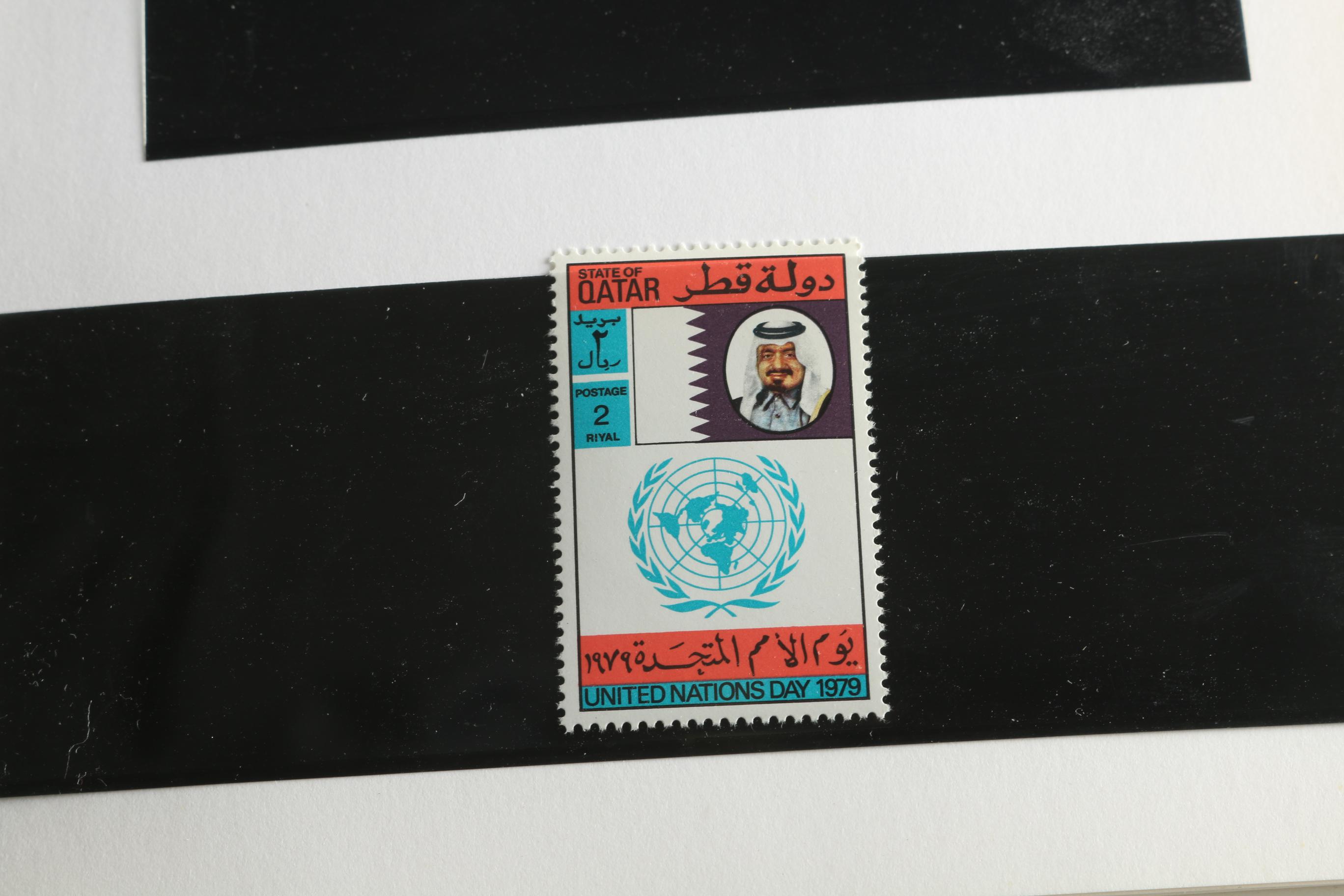 Khalifa bin Hamad al Thani Stamps and Signed Photograph