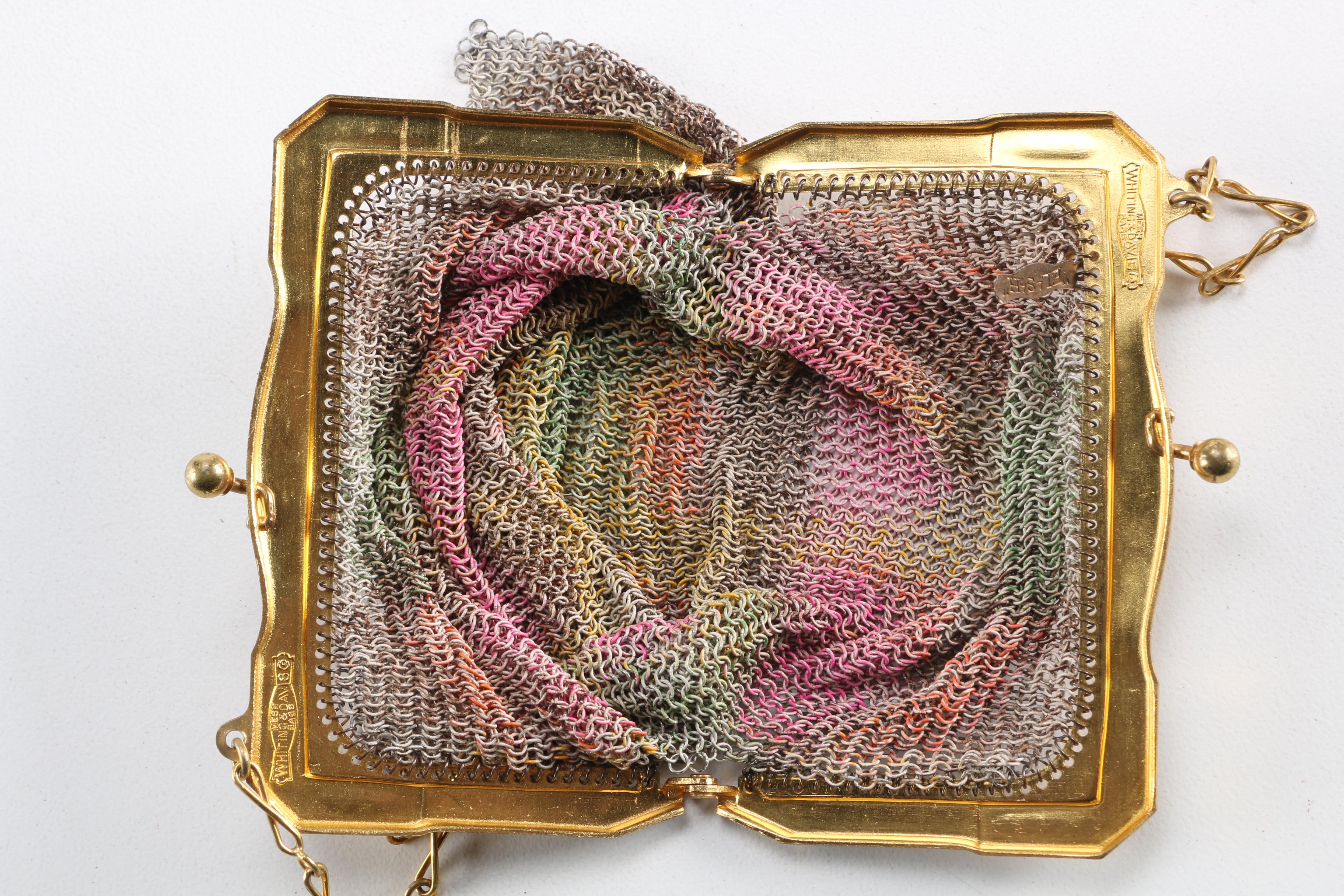 Three Vintage Art Deco Style Flapper Mesh Purses Including Whiting and Davis