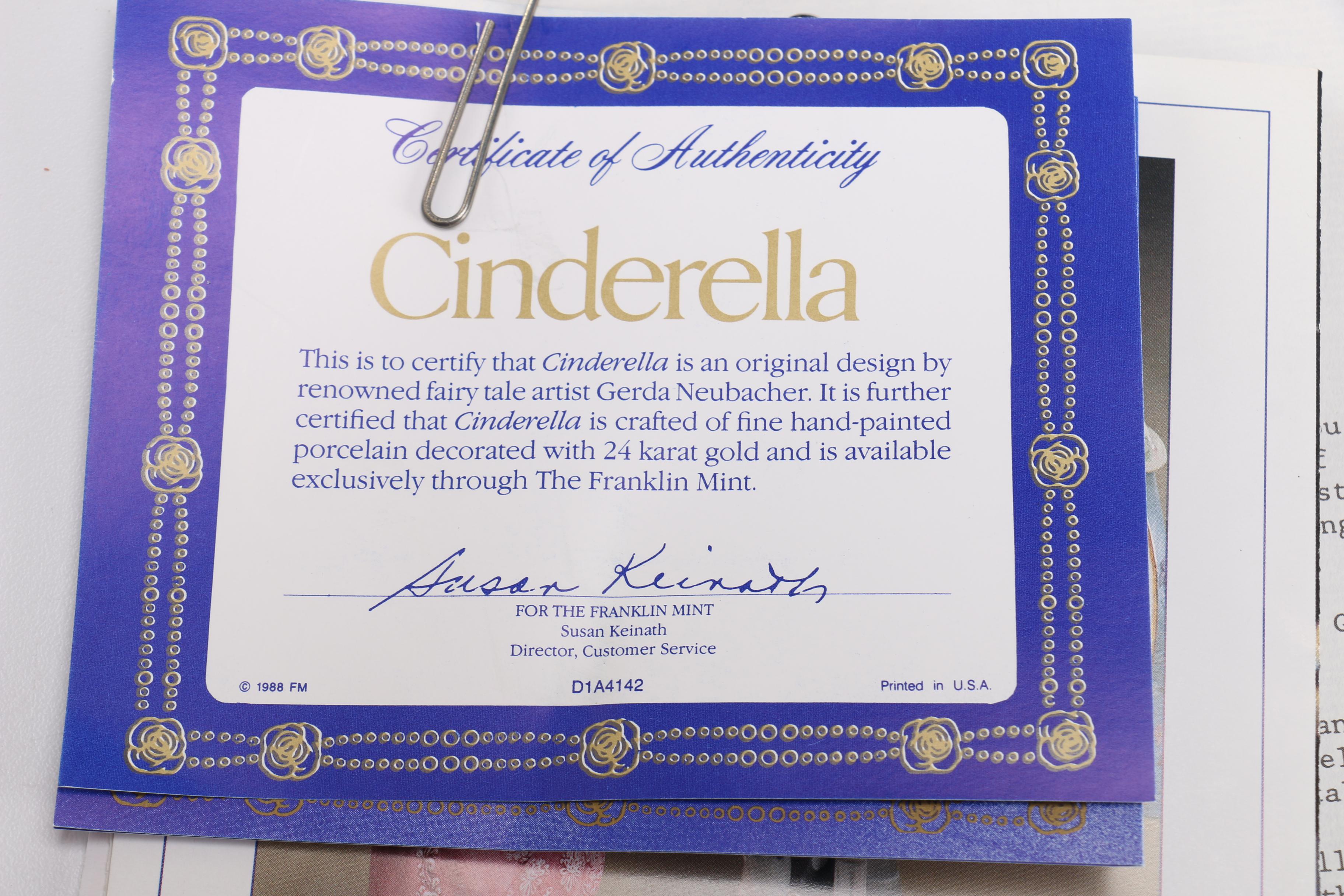 Franklin Mint Cinderella Porcelain Figurine