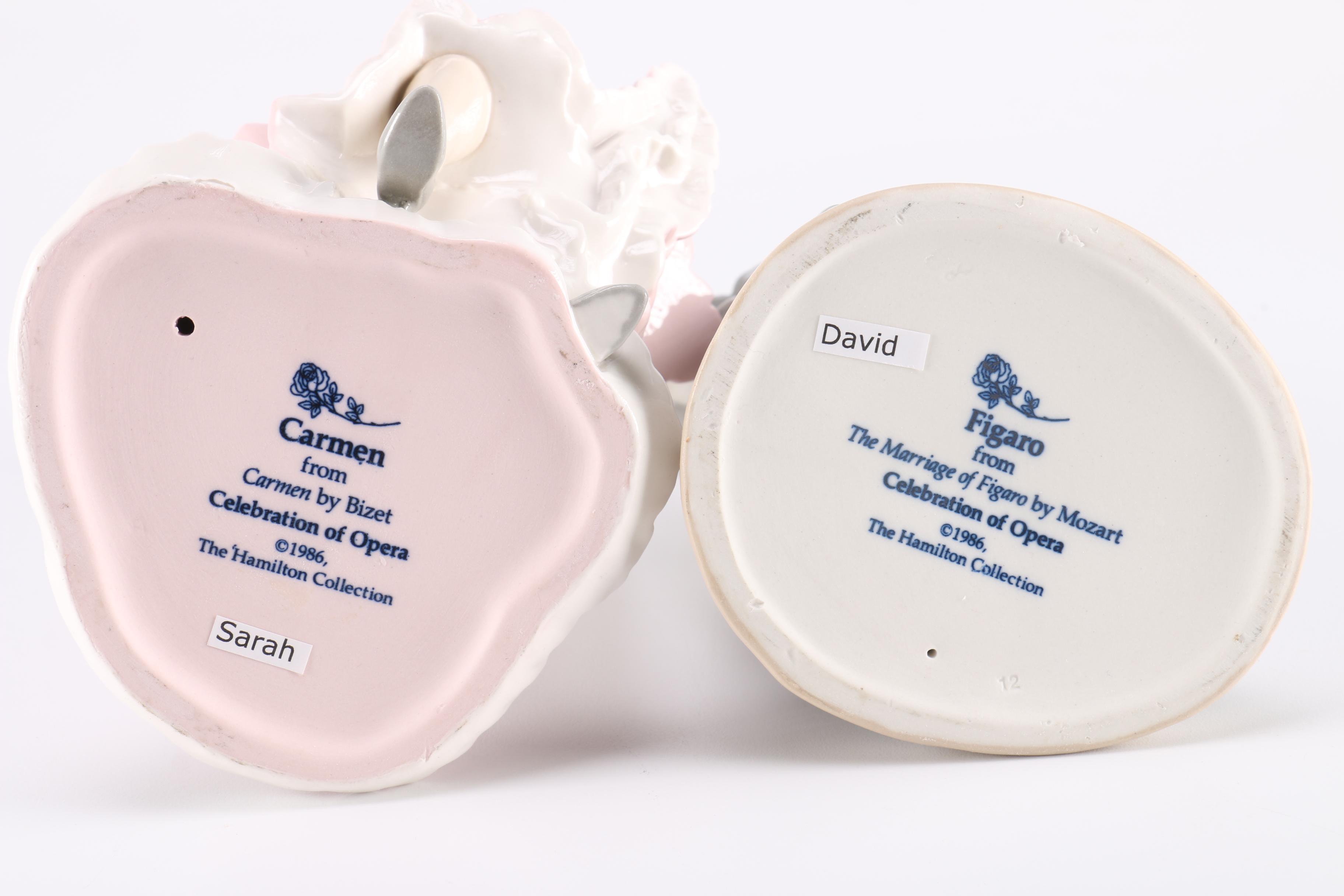 Hamilton Collection "Celebration of Opera" Figurines With Carmen and Figaro