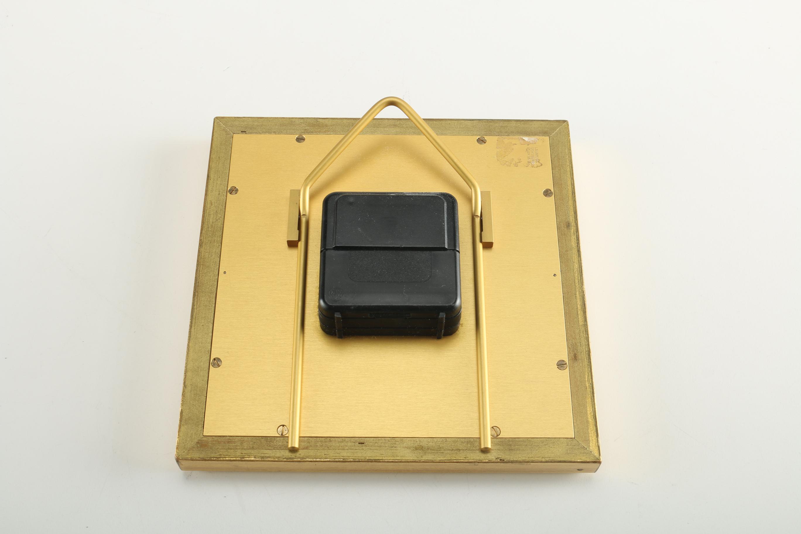 Gold Tone Desk Clock Featuring Arabic Script