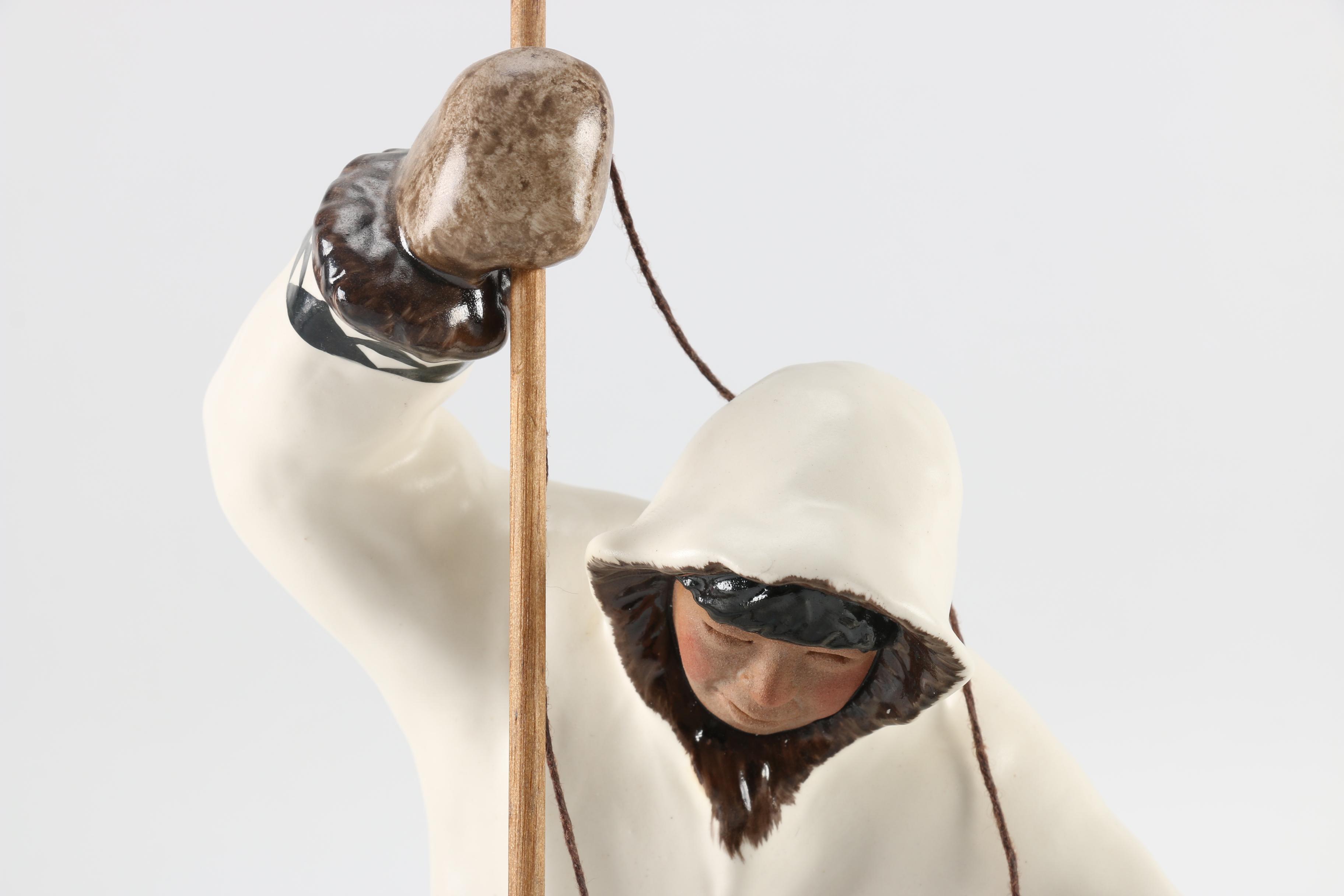 A C. Alan Johnson Ceramic Inuit Figure