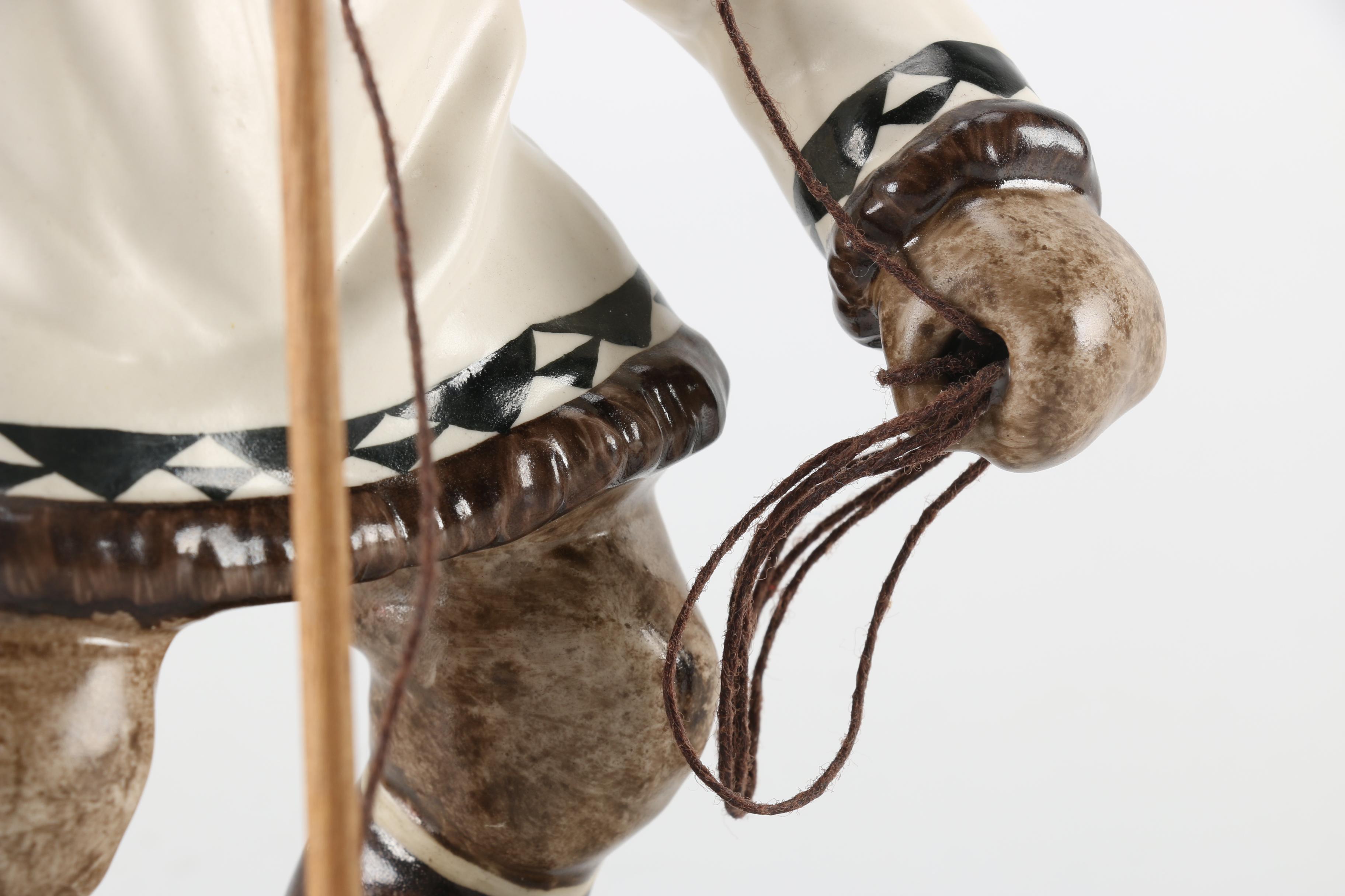 A C. Alan Johnson Ceramic Inuit Figure