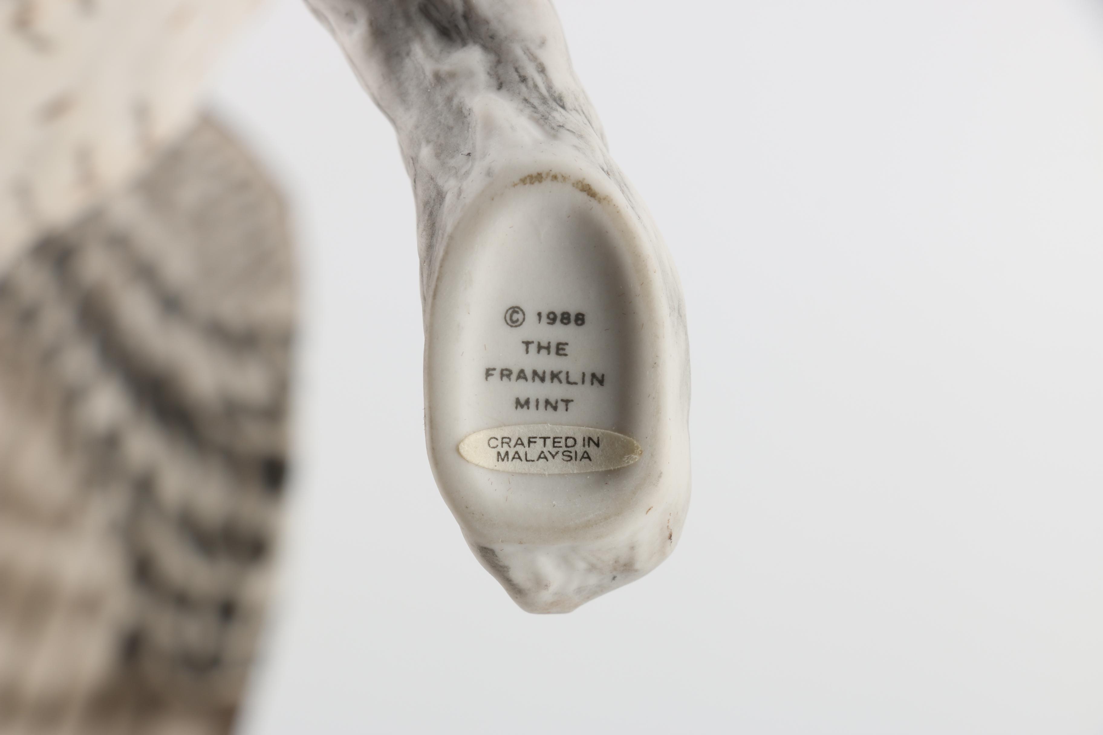 Franklin Mint Porcelain Falcon Figurine