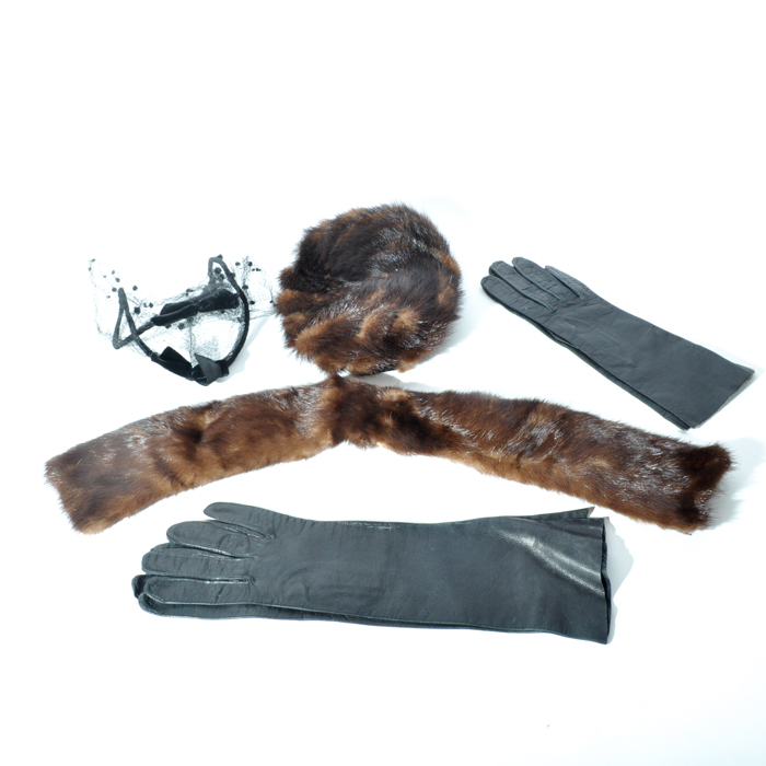 Vintage Women's Hats and Leather Gloves