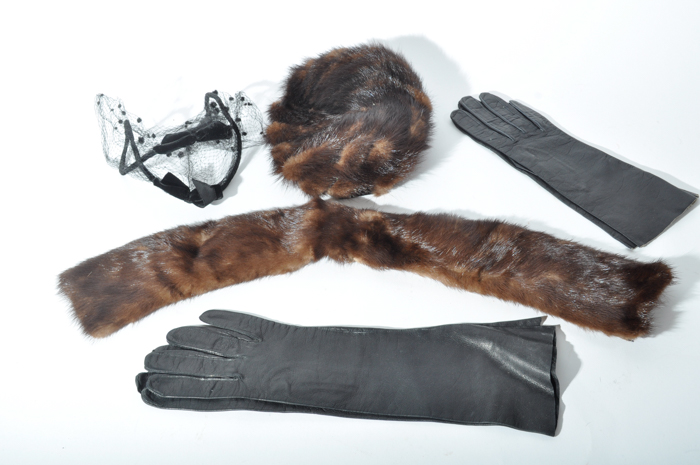 Vintage Women's Hats and Leather Gloves