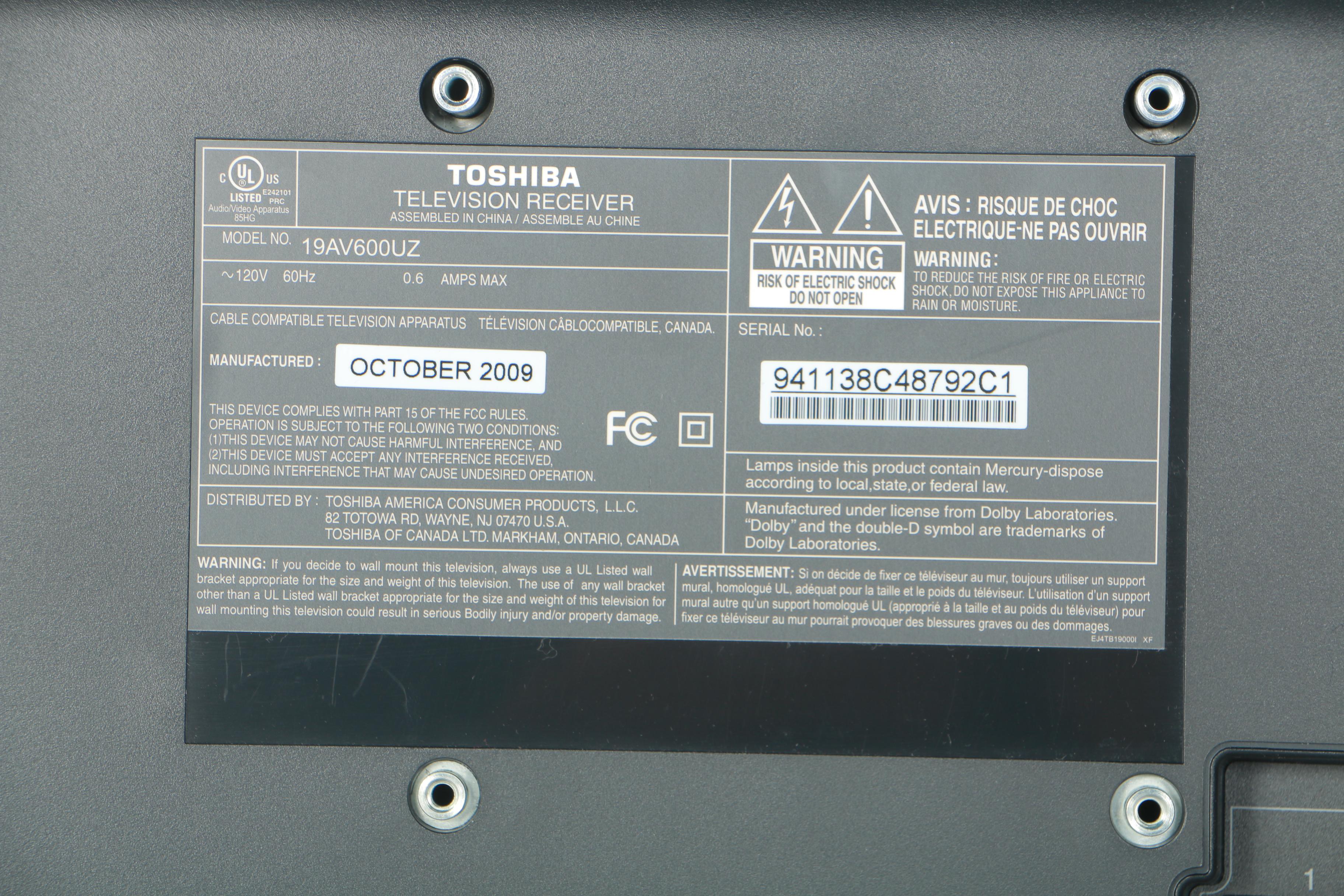 Samsung and Toshiba Flat Screen Televisions