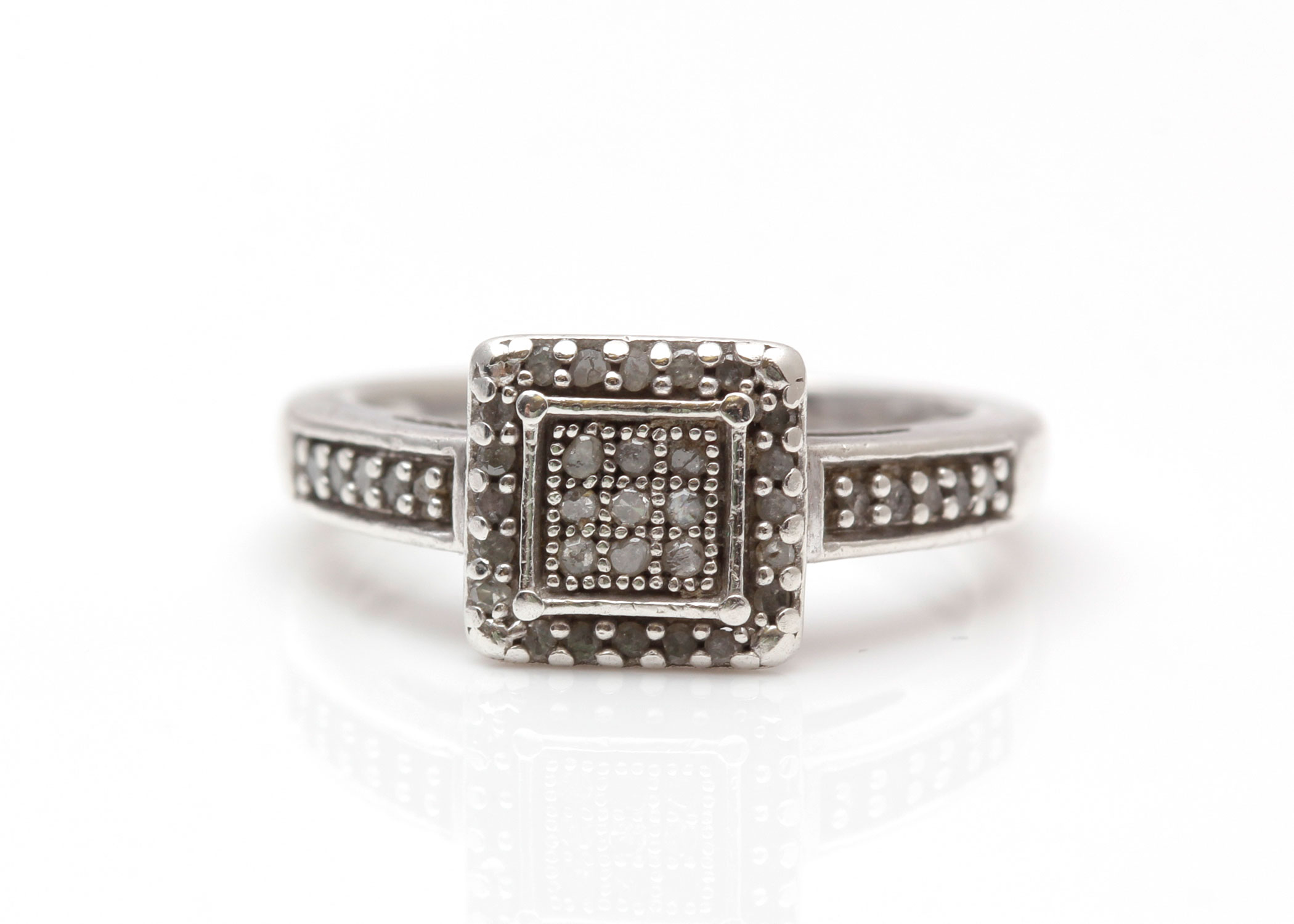Sterling Silver Diamond Ring